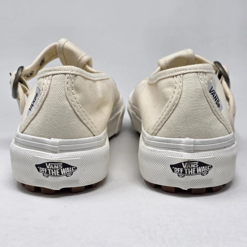 Vans Style 93 Mary Jane Women's Size 6 Beige Linen Canvas Buckle Shoes NEW